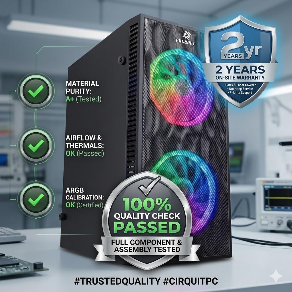 CAGBOLT Assembled i7 Desktop PC | Core i7-4770/4790 4th Gen | 16GB RAM | 1TB SSD | 5G WiFi & Bluetooth | HDMI | VGA | Ethernet | USB 3.0 | Windows 11 Pro | Office 2024 | 2 Years Warranty